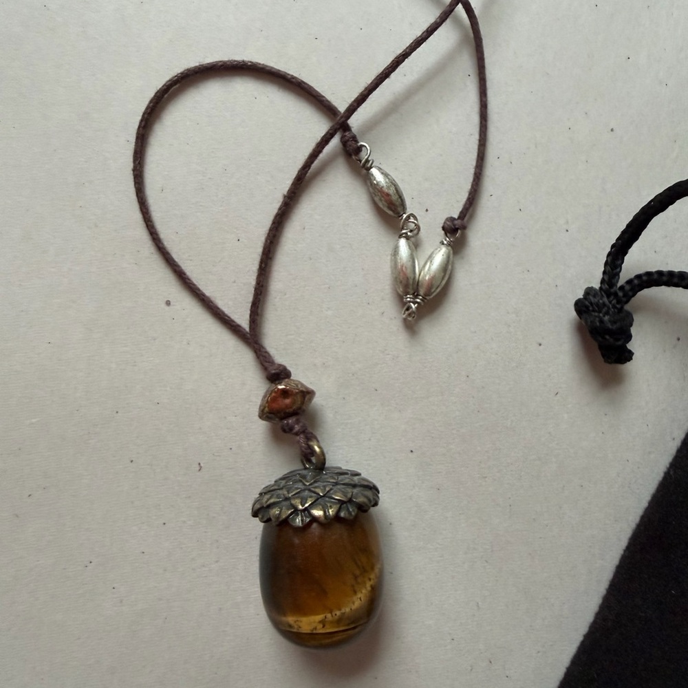 Talbots Elegant Acorn Pendant Necklace